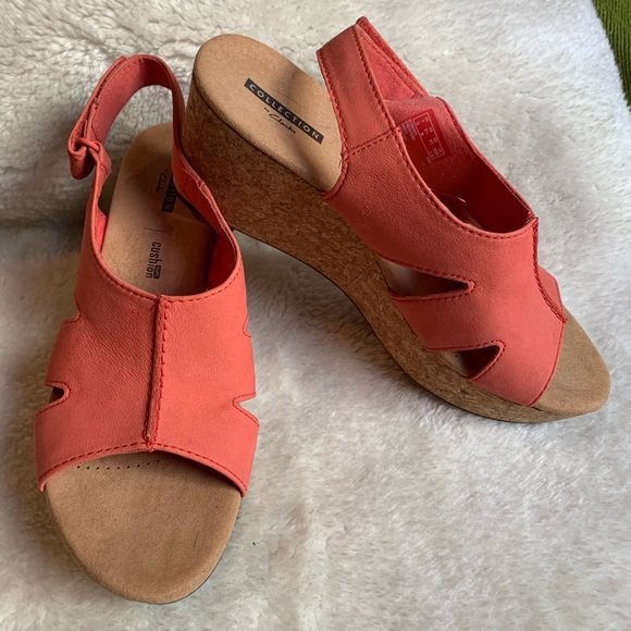 Clarks Shoes - Clarks wedges in coral color